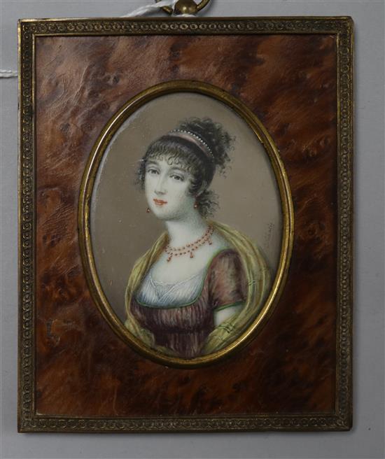 C* Charle..., miniature portrait of a lady